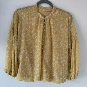 3/4 Sleeve Floral Print Top